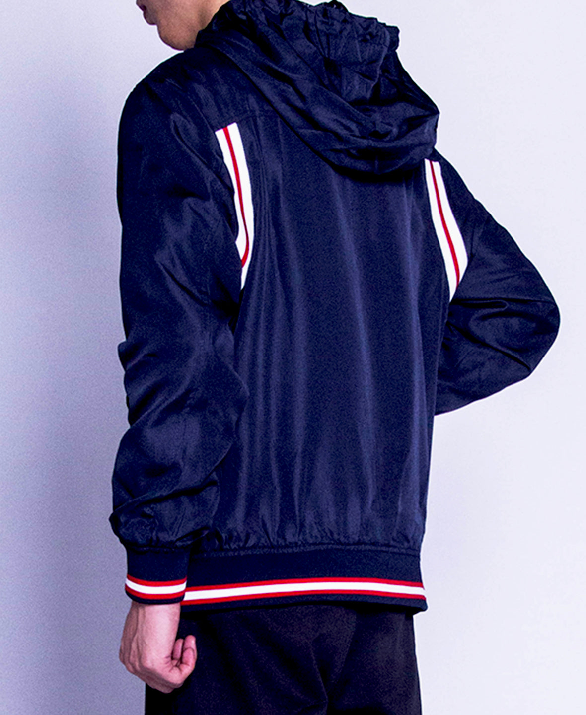 Men Long-Sleeve Hoodie Jacket - Navy - F9M138