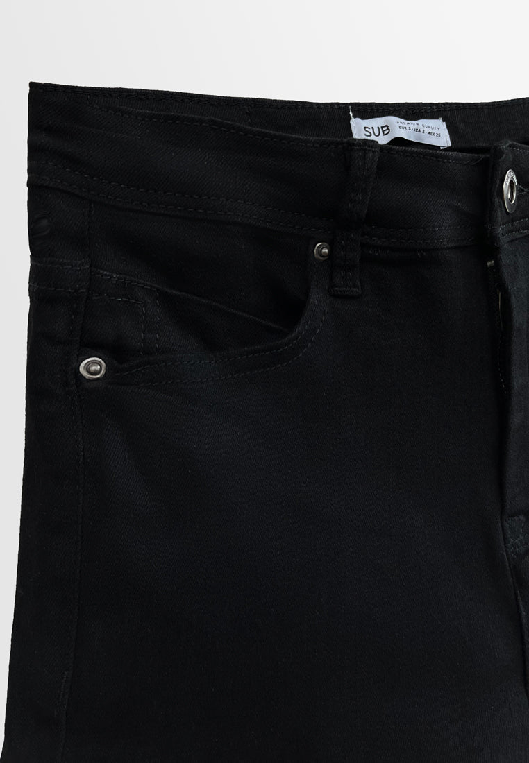 Women Short Jeans - Black - H2W506