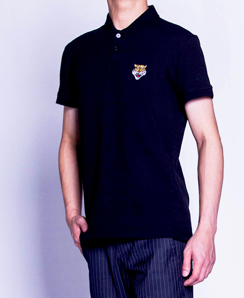 Men Polo Tee - Black - F9M086