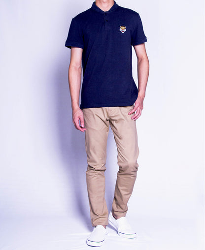 Men Polo Tee - Navy - F9M089