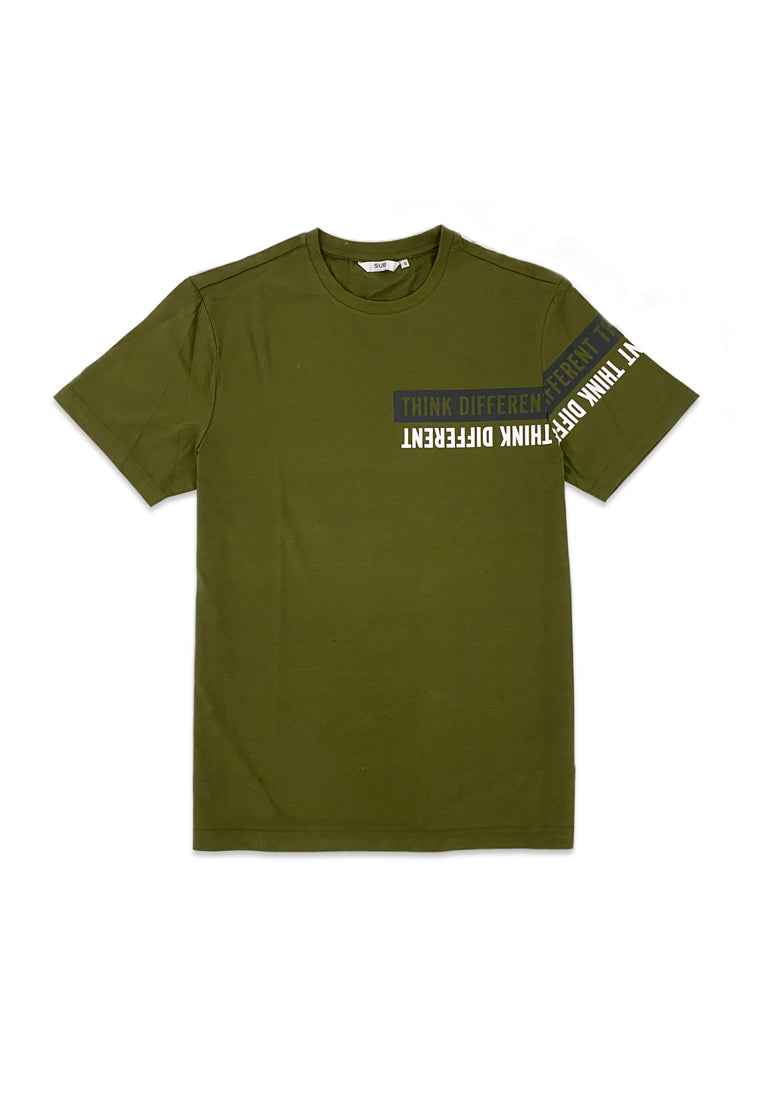 MEN SHORT-SLEEVE GRAPHIC TEE - DARK GREEN - M1M029