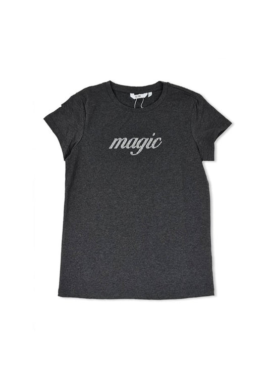 WOMEN SHORT-SLEEVE GRAPHIC TEE - Dark Grey - M1W049