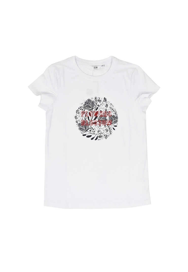 WOMEN SHORT-SLEEVE GRAPHIC TEE - WHITE - M1W046