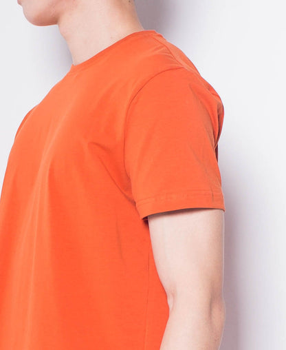 Men Short-Sleeve Basic Round Tee - Orange - H0M934