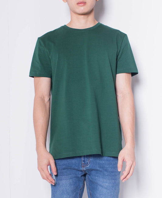 Men Short Sleeve Basic Round Tee - Green - H0M935