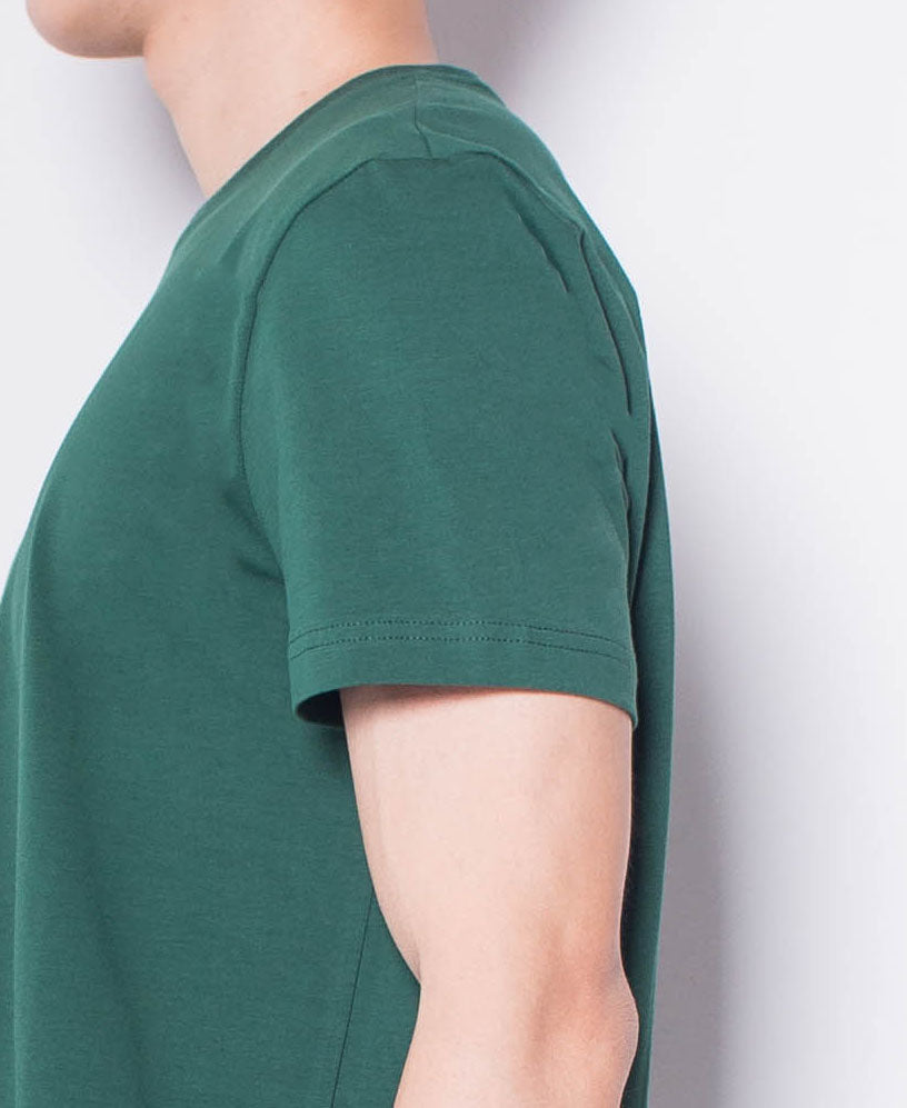 Men Short Sleeve Basic Round Tee - Green - H0M935