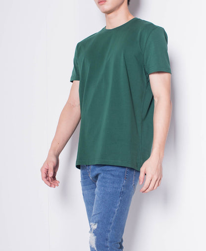 Men Short Sleeve Basic Round Tee - Green - H0M935