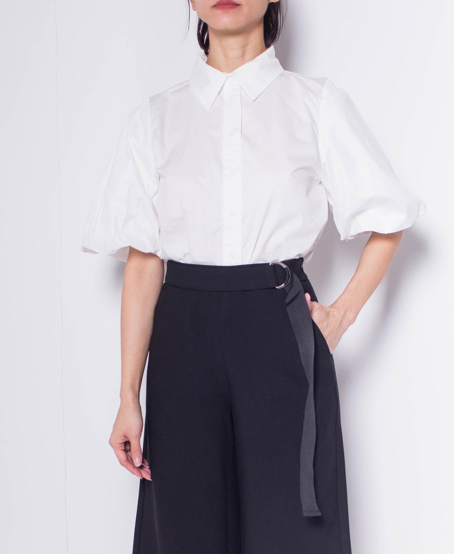 Women Cropped Culottes Pants - BLACK - H0W922