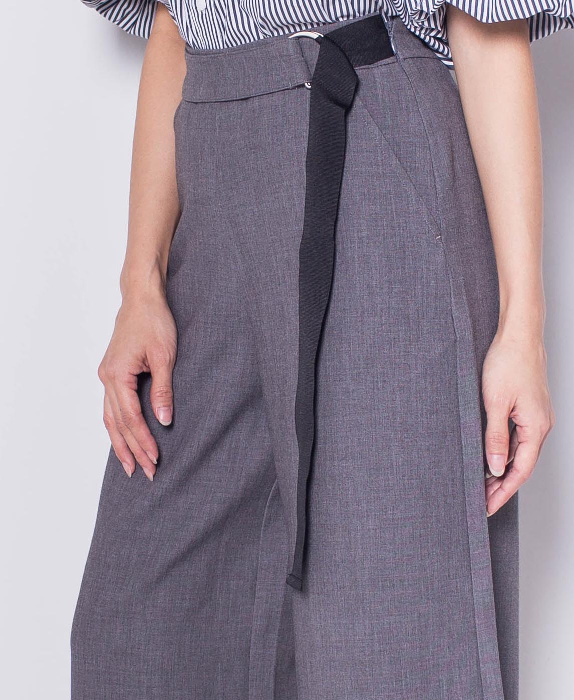 Women Cropped Culottes Pants - Dark Grey - H0W923