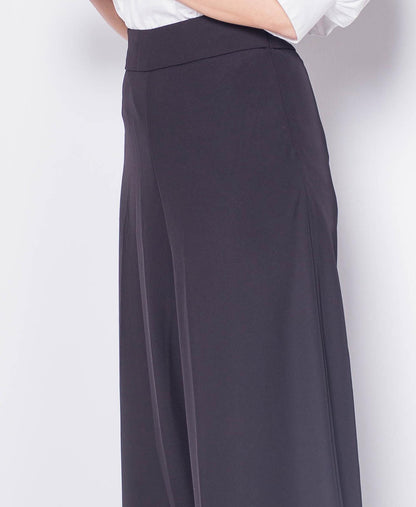 Women High Waisted Culottes - Black - H0W924