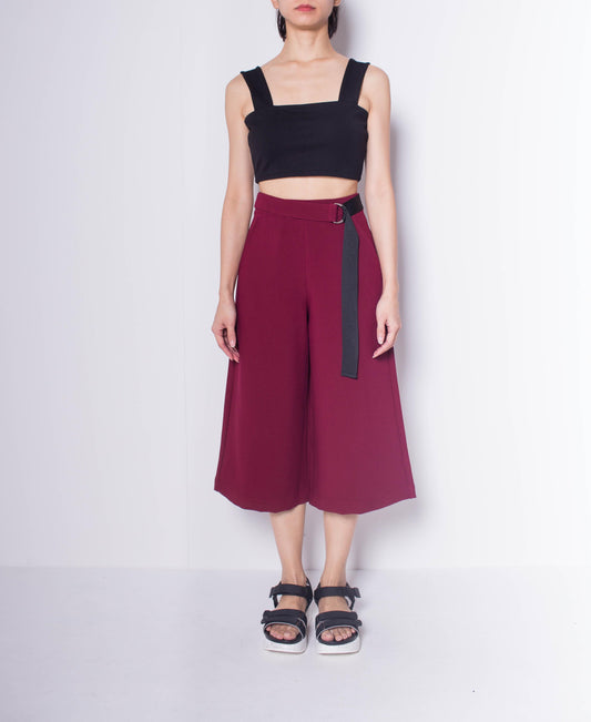 Women Culottes Pants - Dark Red - H0W955