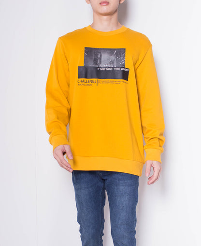 Men Graphic Sweatshirt - Yellow - H0M510