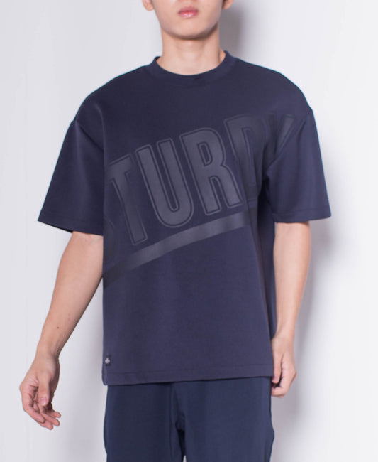 Men Short-Sleeve Oversized Sweatshirt - Navy - H0M633