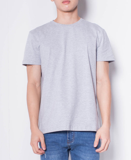 Men Short Sleeve Basic Round Tee - Grey - H0M936