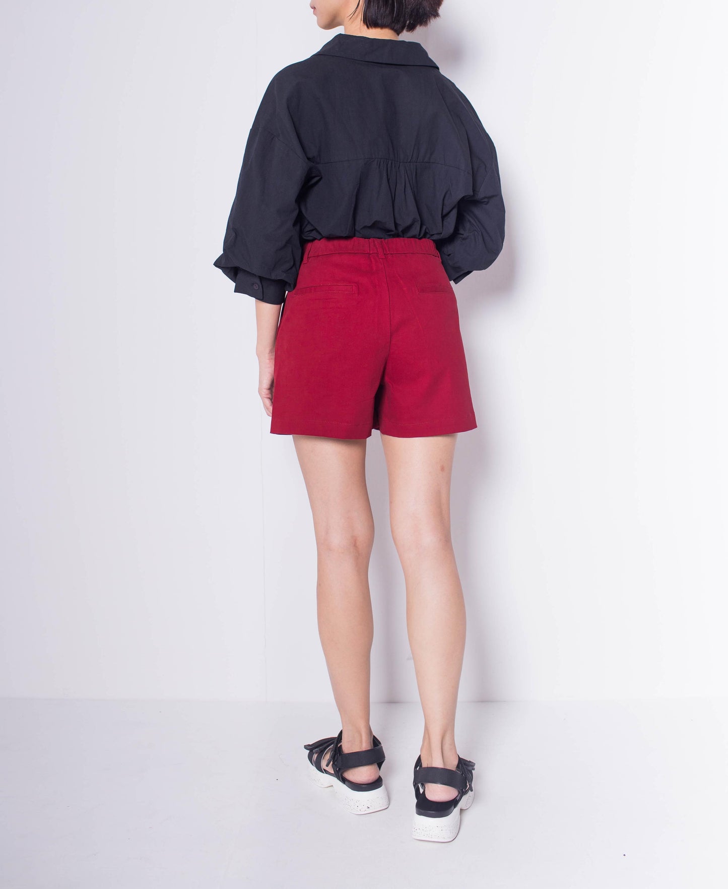 Women Short Pant - Dark Red - H0W809