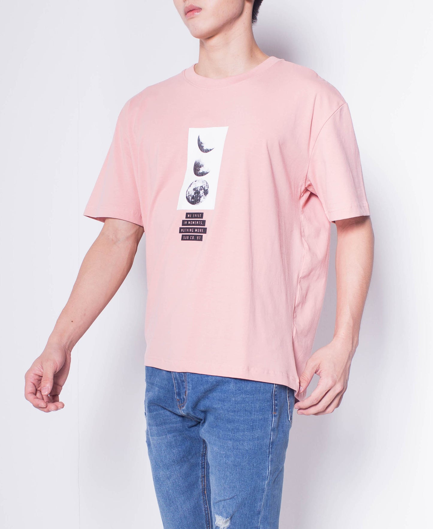 Men Short-Sleeve Oversized Graphic Tee - Pink - H0M551