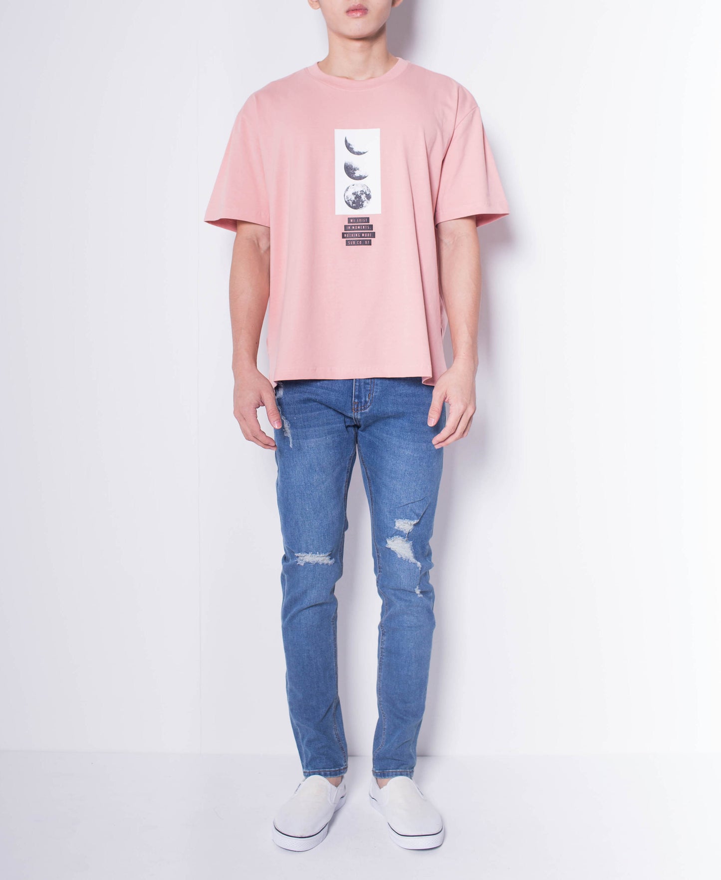 Men Short-Sleeve Oversized Graphic Tee - Pink - H0M551