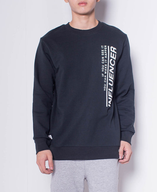 Men Graphic Sweatshirt - Black - H0M506