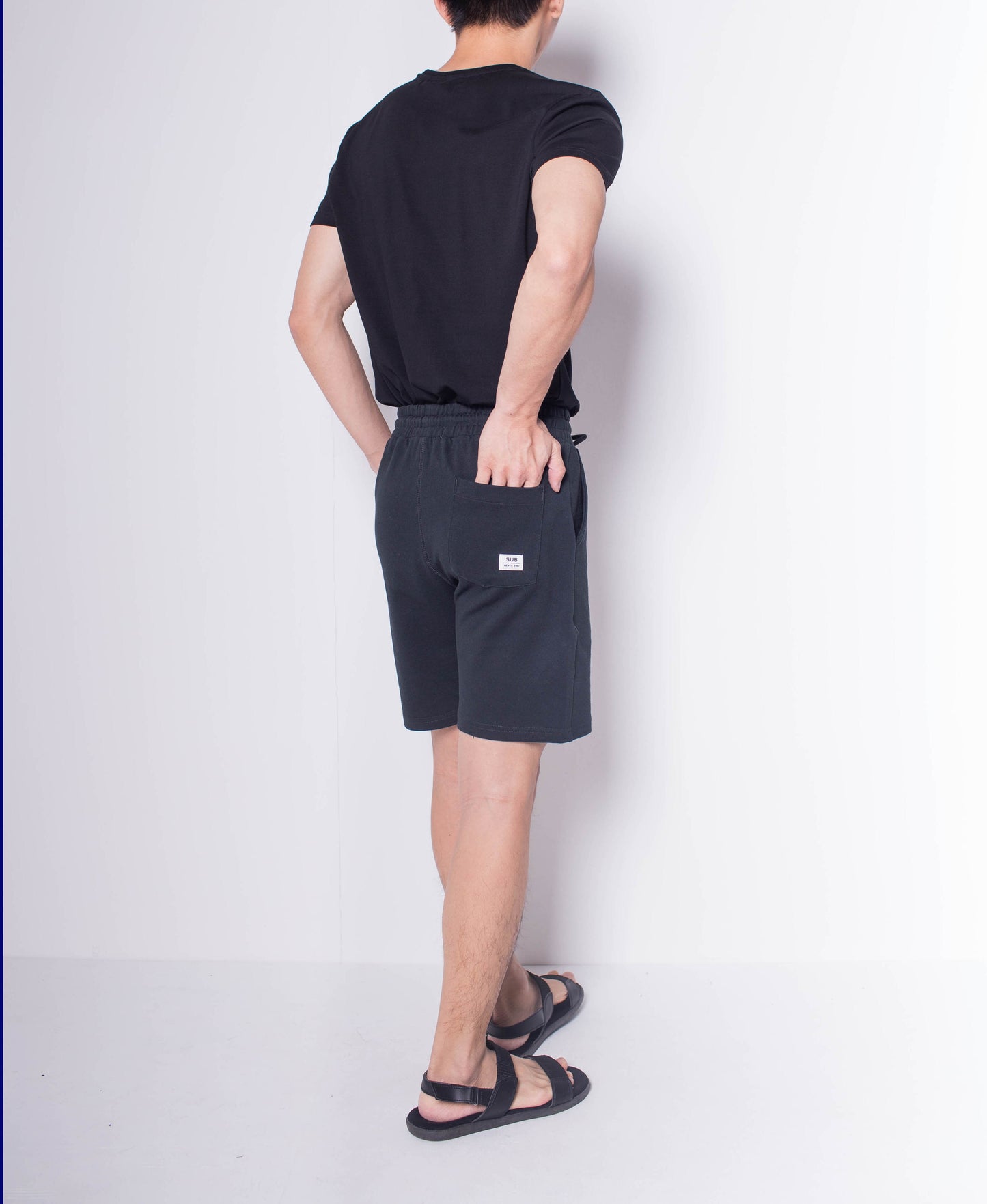 Men Knit Short Jogger - Black - H0M513