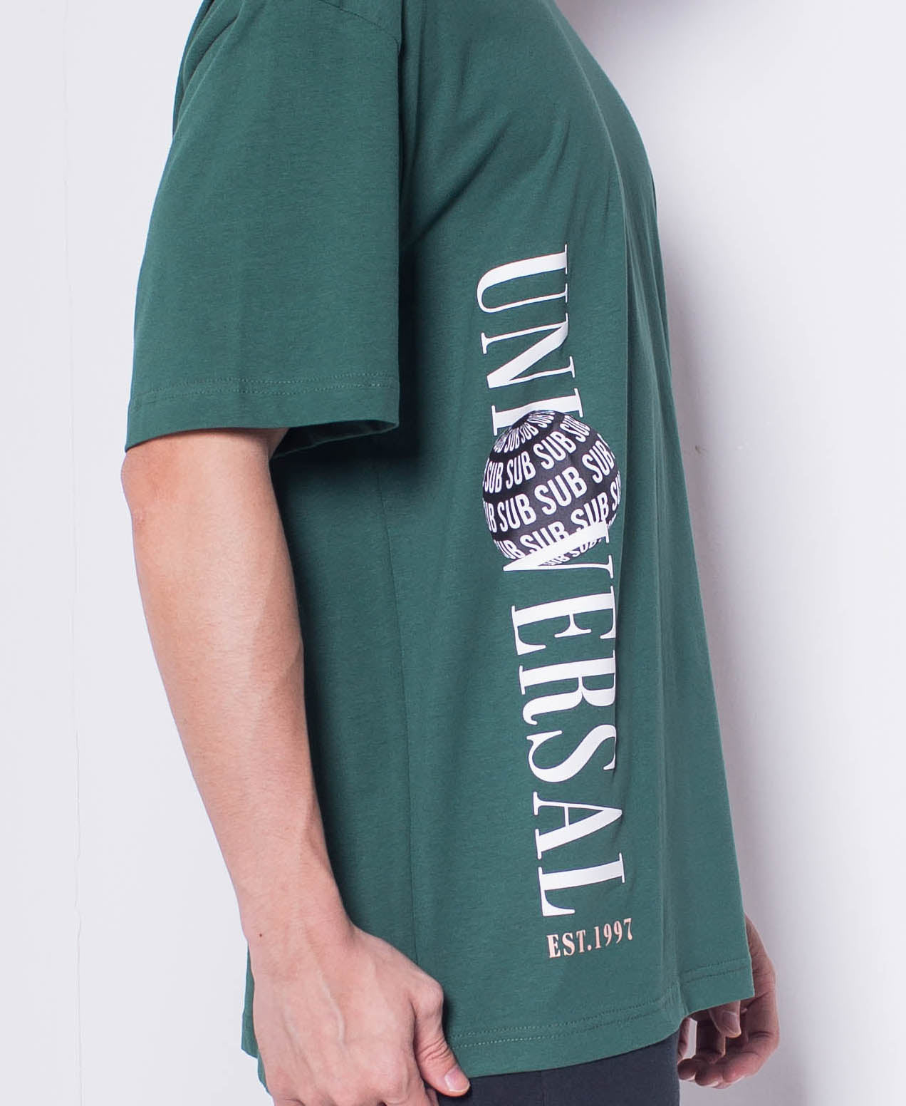 Men Short-Sleeve Oversized Graphic Tee - Green - H0M546