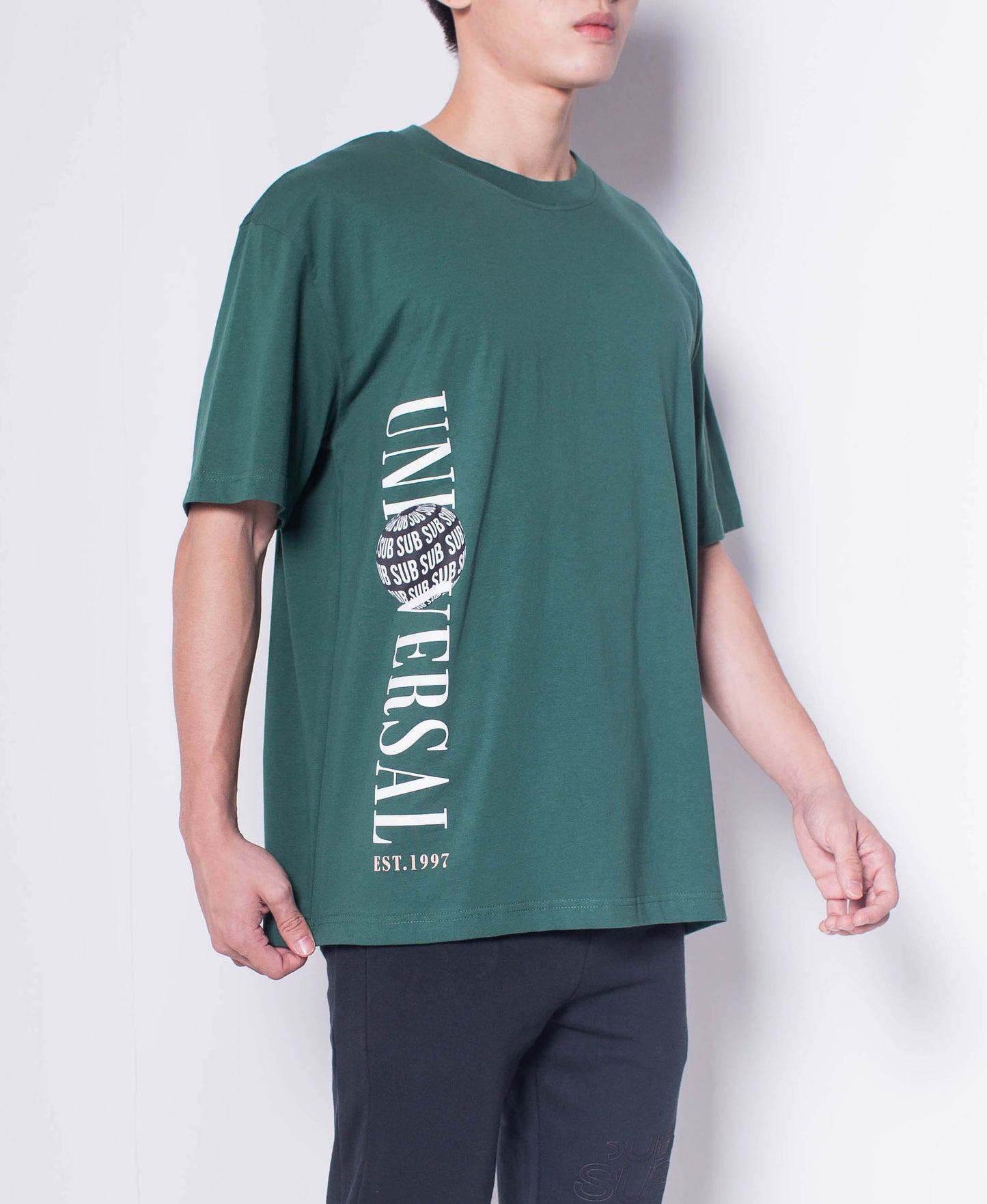 Men Short-Sleeve Oversized Graphic Tee - Green - H0M546