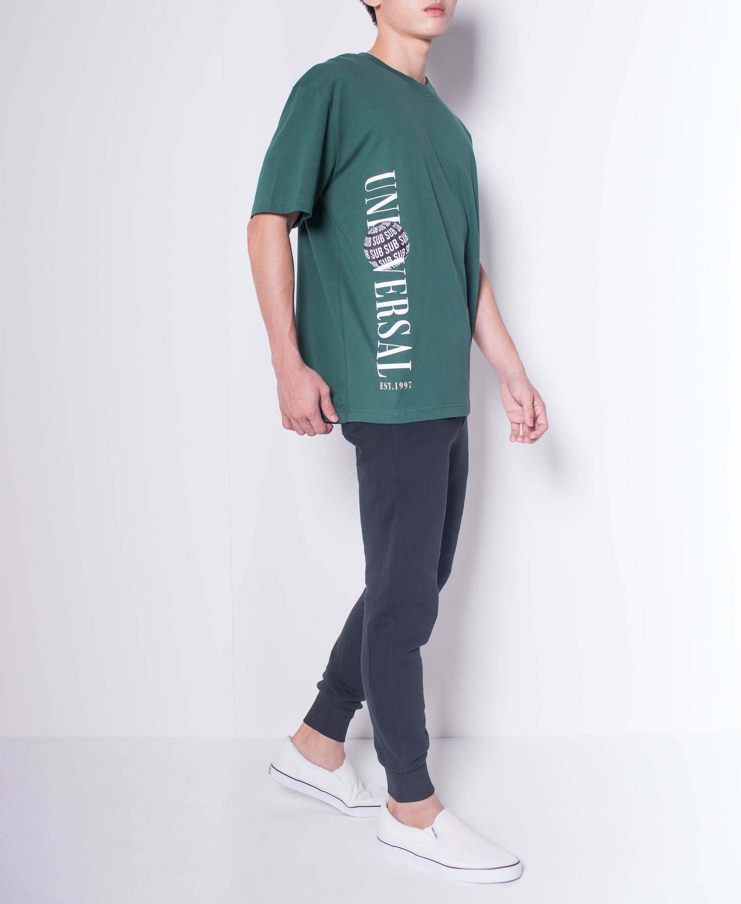 Men Short-Sleeve Oversized Graphic Tee - Green - H0M546