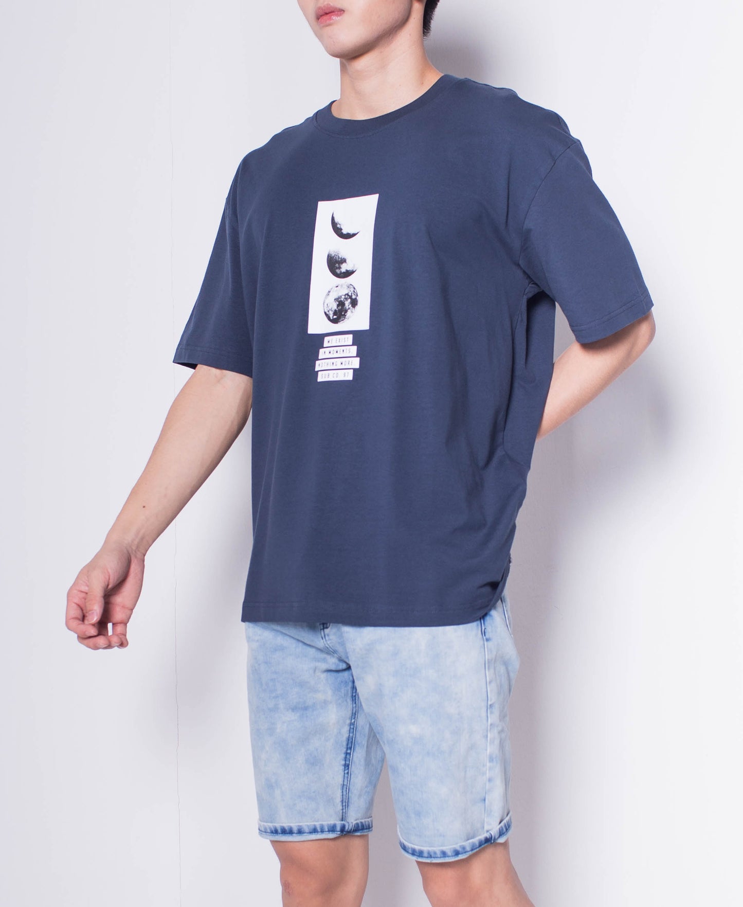 Men Short-Sleeve Oversized Graphic Tee - Navy - H0M550