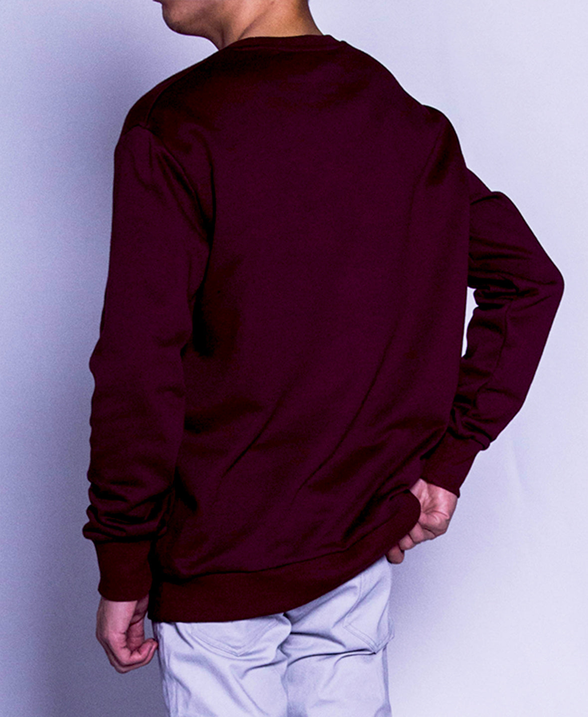 Men Long-Sleeve Sweatshirt - Maroon - F9M142