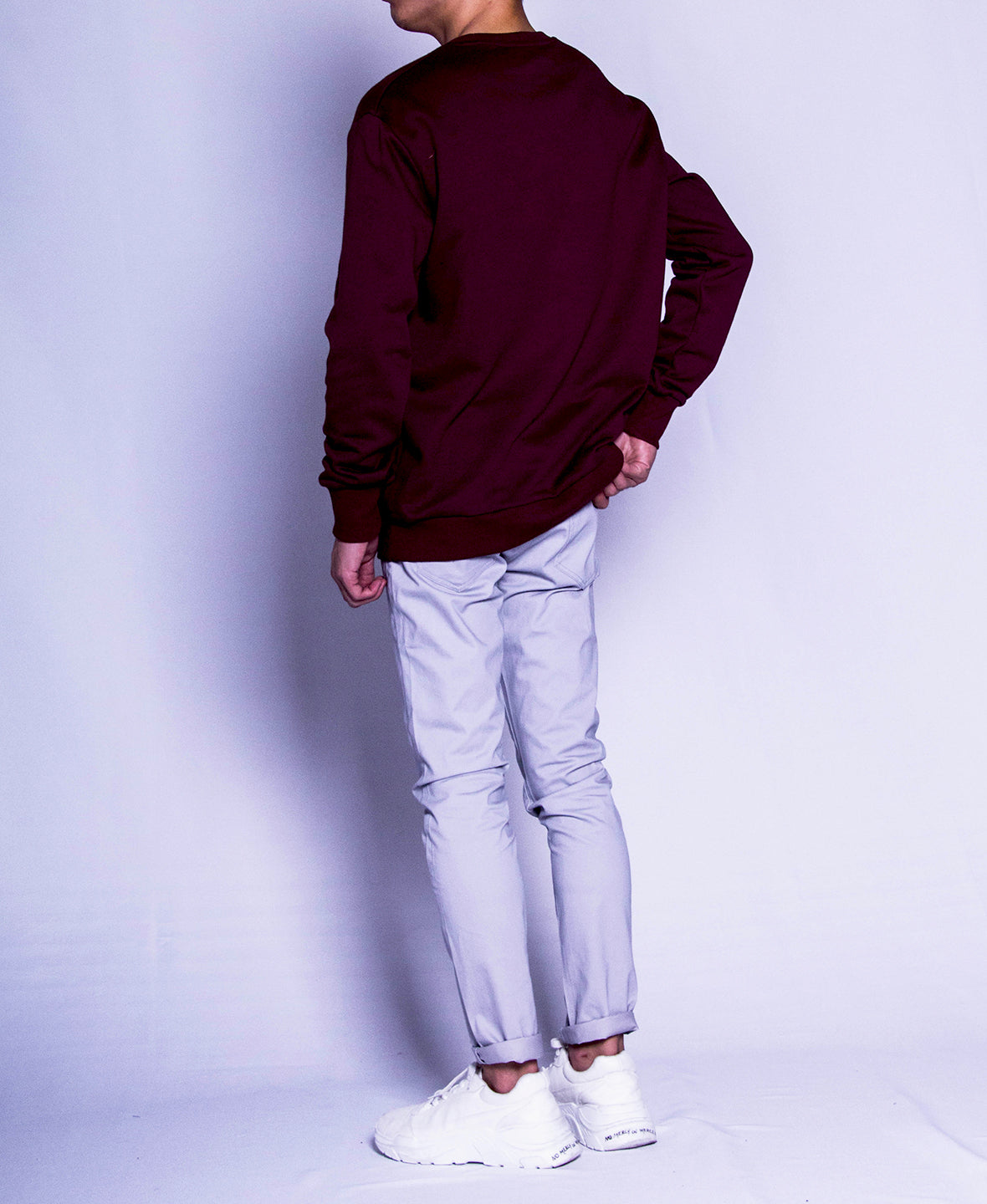 Men Long-Sleeve Sweatshirt - Maroon - F9M142