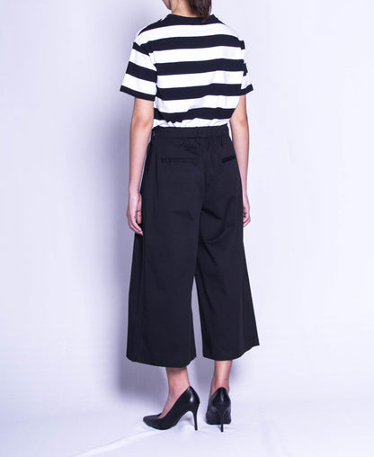 Women Wide Leg Long Pants - Black - F9W132