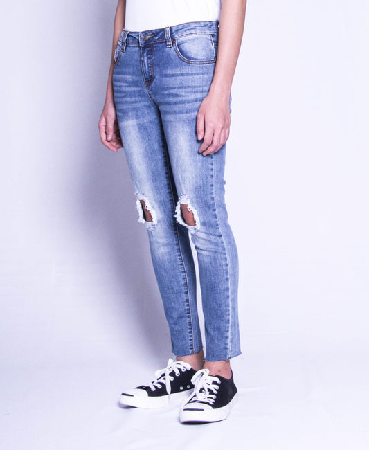 Women Long Jeans - Blue - F9W141