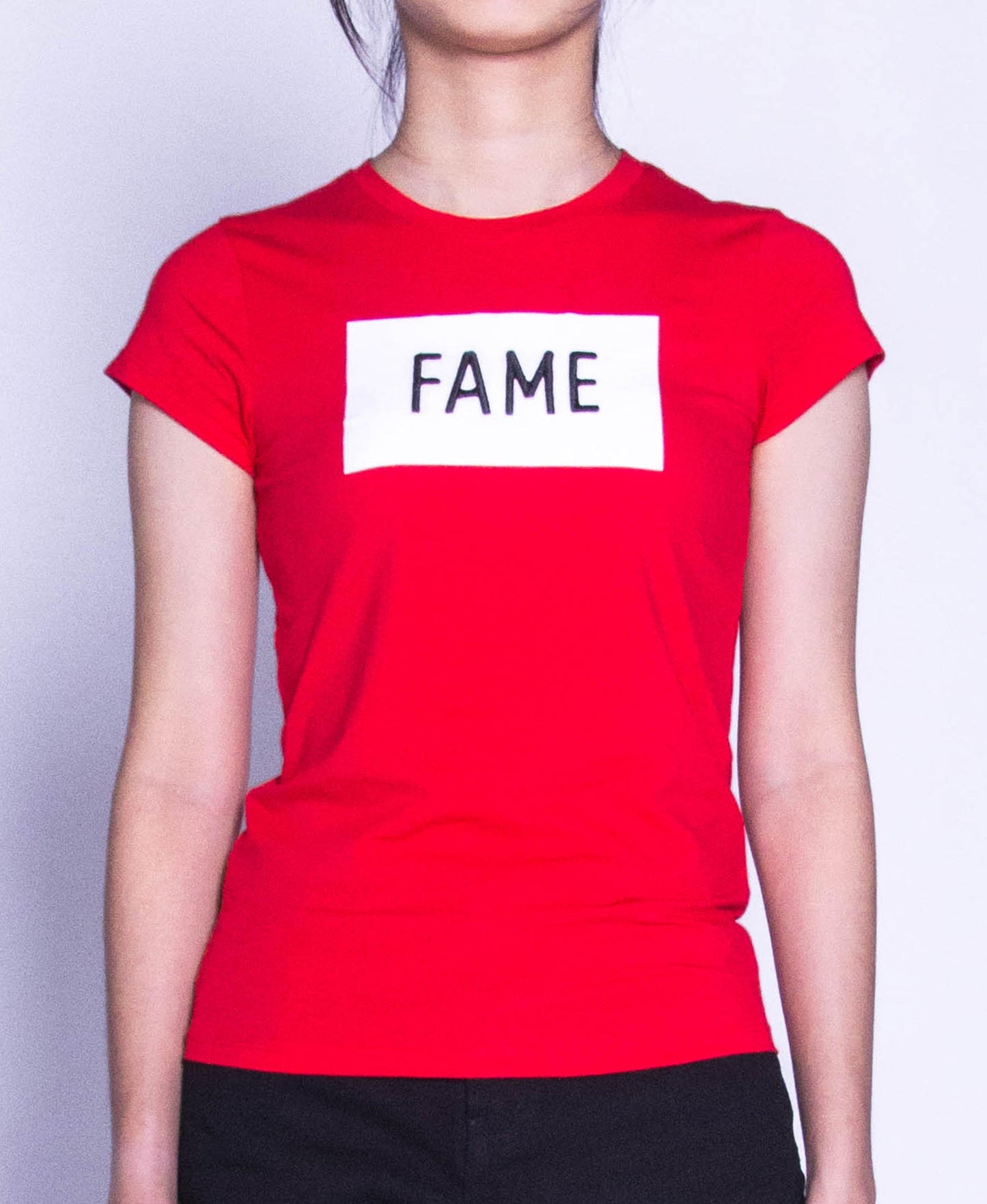 Women Short Sleeve Graphic Tee - Red - F9W205