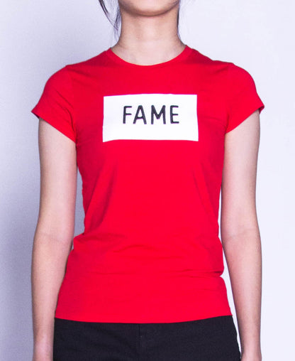 Women Short Sleeve Graphic Tee - Red - F9W205