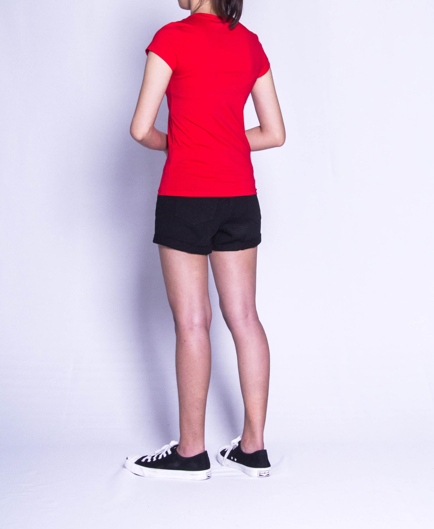 Women Short Sleeve Graphic Tee - Red - F9W205