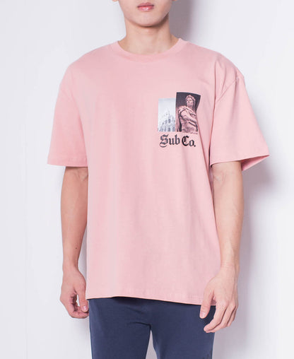 Men Short-Sleeve Oversized Graphic Tee - Pink - H0M545