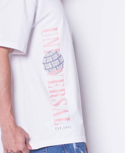 Men Short-Sleeve Oversized Graphic Tee - White - H0M544