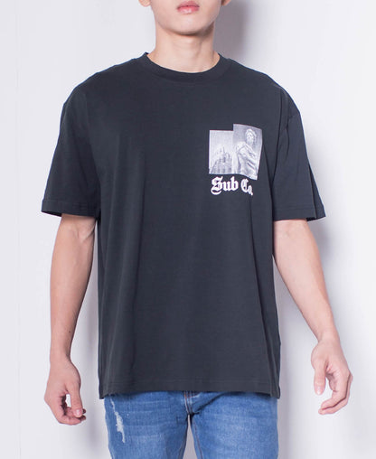 Men Short-Sleeve Oversized Graphic Tee - Black - H0M547