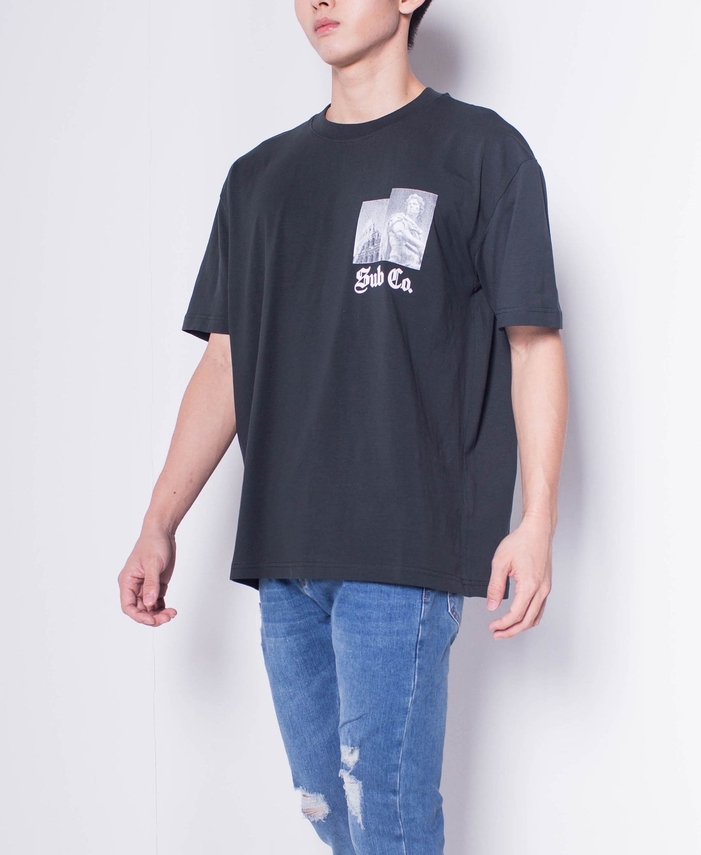 Men Short-Sleeve Oversized Graphic Tee - Black - H0M547