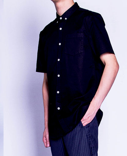 Men Short-Sleeve Shirt - Black - F9M078