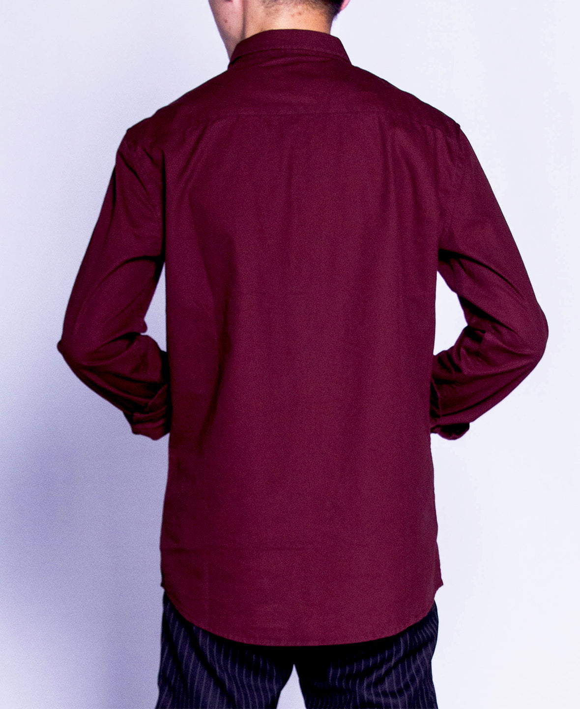 Men Long Sleeve Shirt - Maroon - F9M085