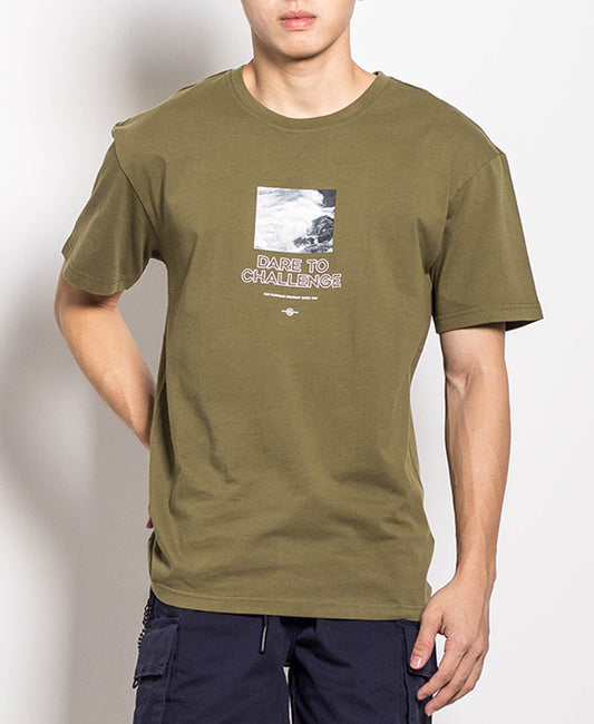 Men Oversized Fashion Tee - Army Green - H0M560