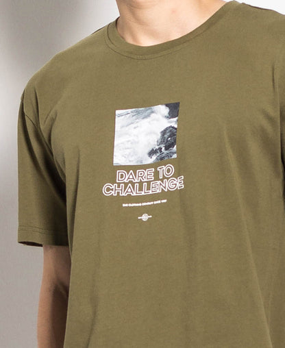 Men Oversized Fashion Tee - Army Green - H0M560