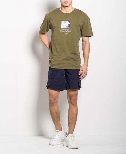 Men Oversized Fashion Tee - Army Green - H0M560