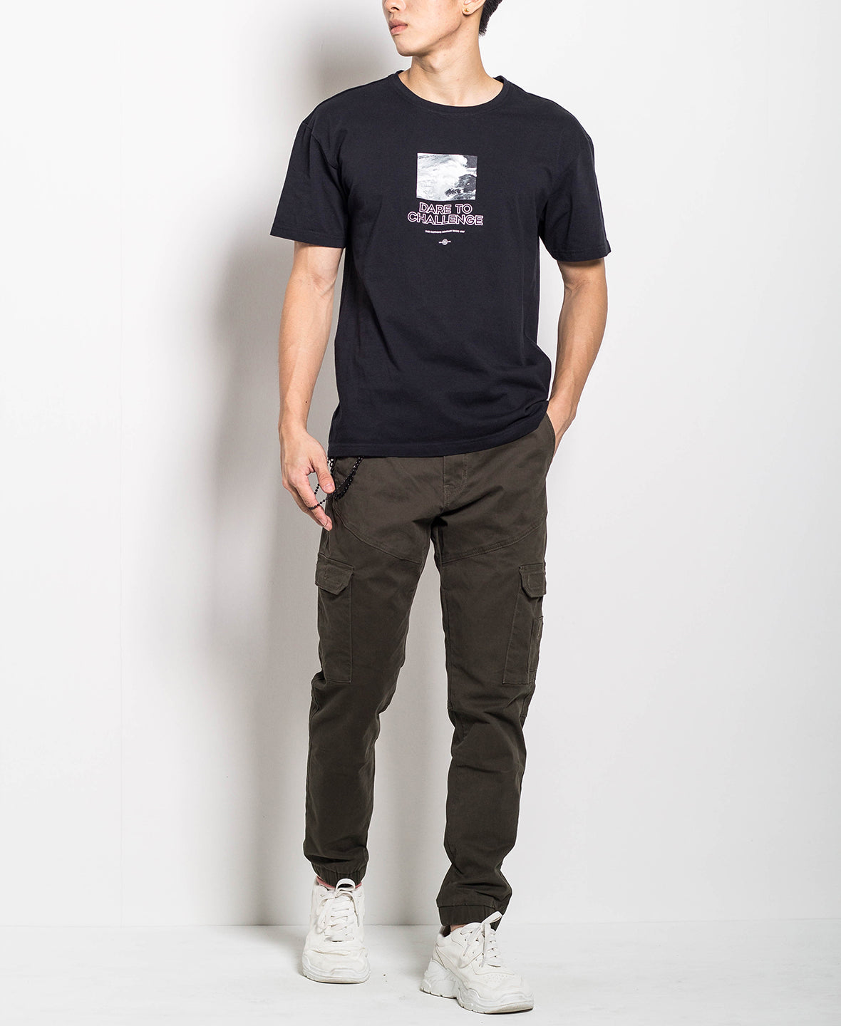 Men Oversized Fashion Tee - Black - H0M561