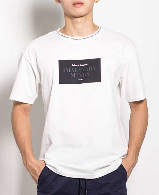 Men Oversized Fashion Tee - White - H0M563