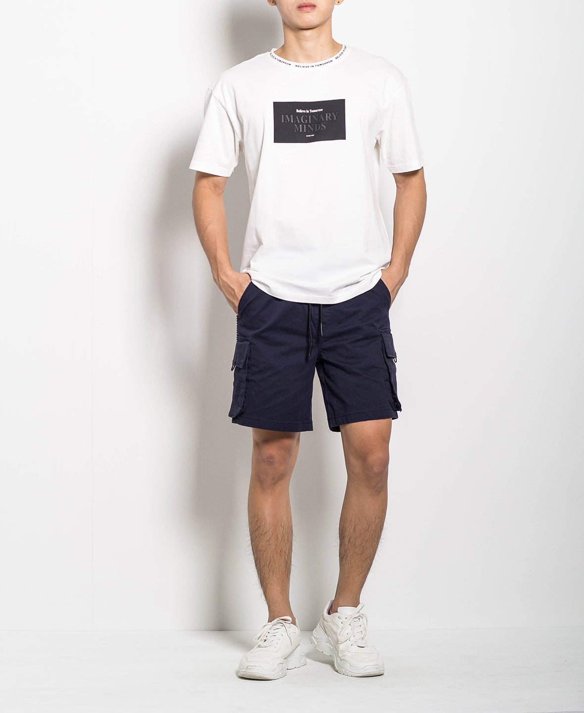 Men Oversized Fashion Tee - White - H0M563