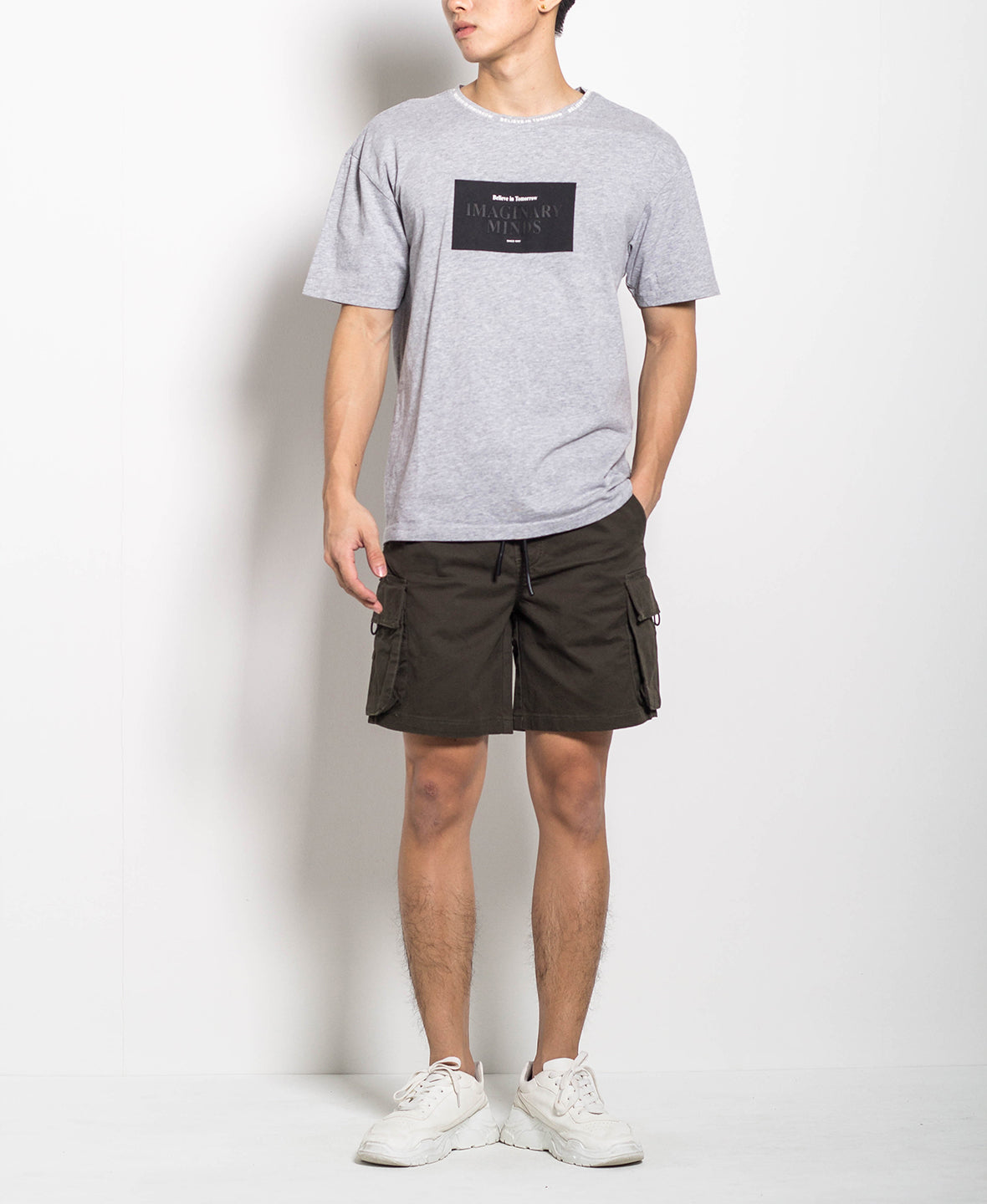 Men Oversized Fashion Tee - Grey - M0M564