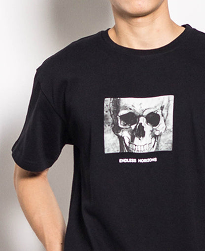 Men Oversized Skull Head Fashion Tee - Black - M0M565