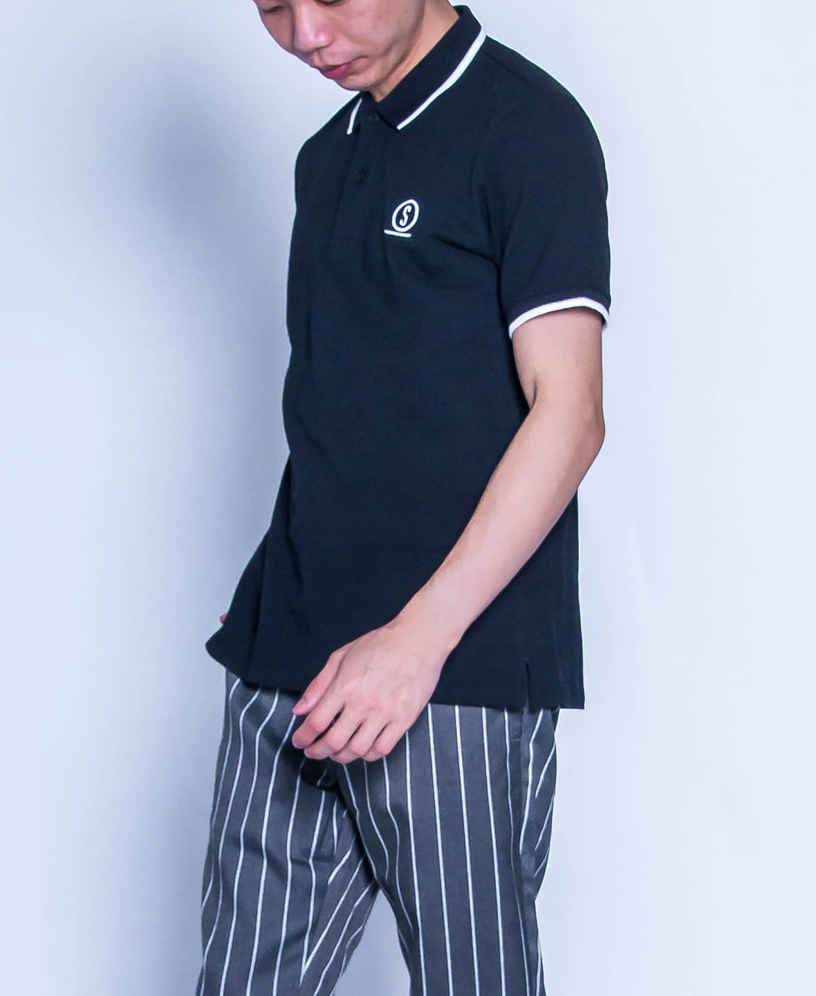 Men Fashion Polo Tee - Black - H9M293