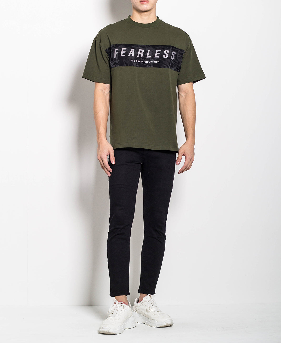 Men Oversized Fashion Tee - Army Green - M0M449